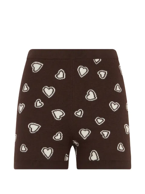 Moschino heart-print wool mini shorts Brown A03805500