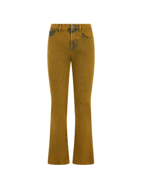 Alberta Ferretti logo-patch flared jeans Yellow A03081680