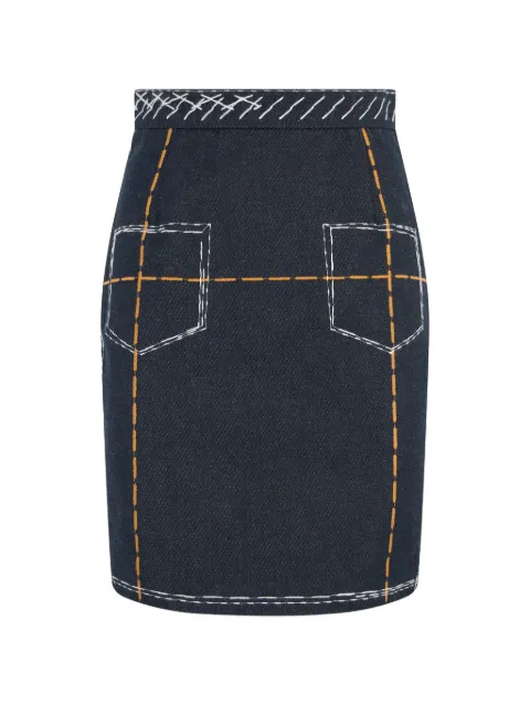 Moschino contrast-stitch mini skirt Blue A01095521