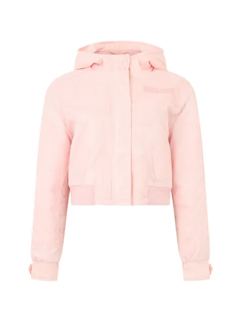 Moschino hooded zip-fastening cropped jacket Pink A05145515
