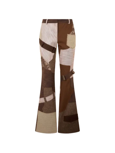 Moschino abstract-pattern palazzo pants Brown A03145513