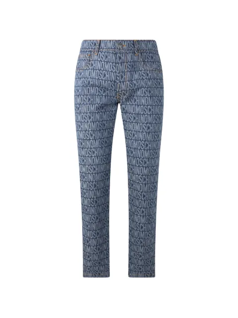 Moschino logo-print slim-fit jeans Blue A03017623