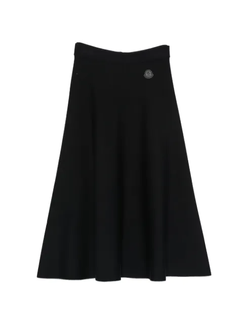 Moncler logo-patch A-line midi skirt Blue L20939H00002M1121