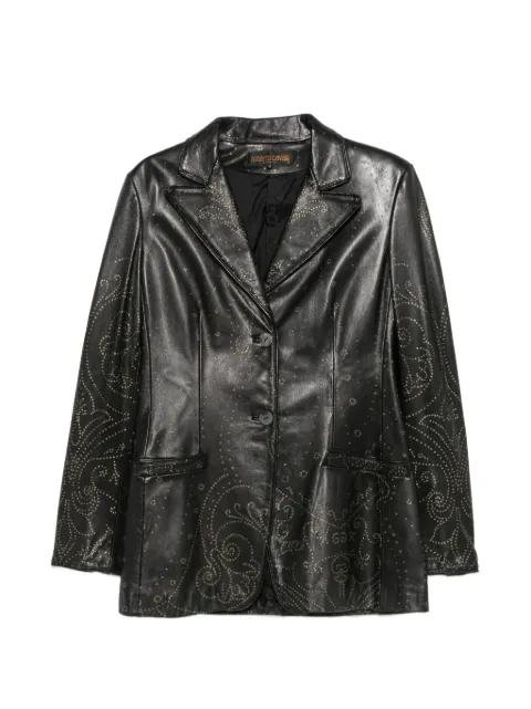 Roberto Cavalli Vintage 1990s paisley-print leather jacket Black RC1600BXJ