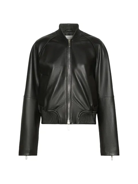 Sportmax zip-up leather jacket Black 2622446011600