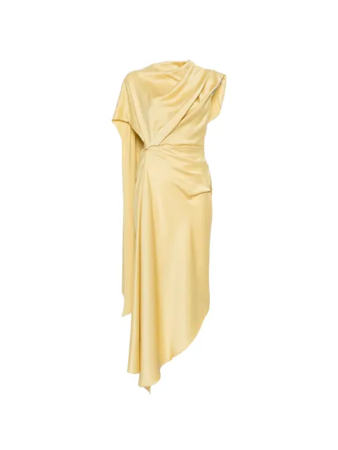De La Vali Lunessa draped asymmetric dress Yellow DS2807