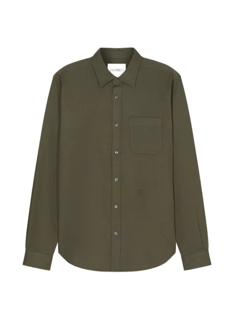 Closed patch-pocket shirt Green C8410226P20