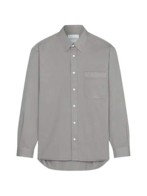 Closed chest-pocket button-down shirt Grey C8493819413