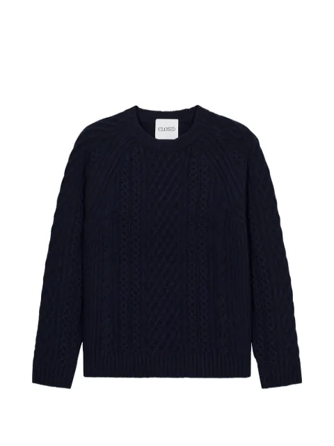 Closed cable-knit sweater Blue C8601198U22