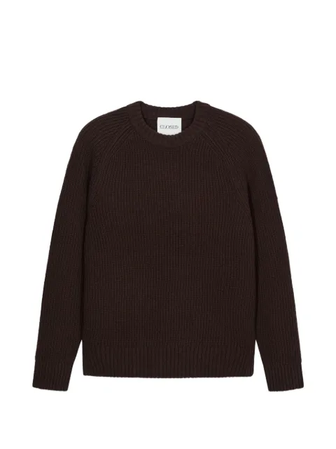 Closed ribbed-knit raglan-sleeve sweater Brown C8627098U22