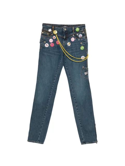 Dolce & Gabbana Pre-Owned 2000s badge-embellishment jeans Blue DG250BXO