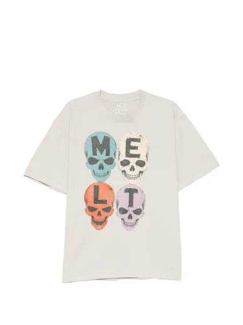 Melt skull-print T-shirt Neutrals MS5373