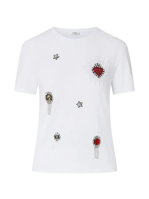 LIU JO T-shirt with jewel embroidery White WF6324J0088