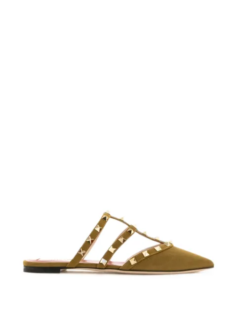 Valentino Garavani Rockstud suede mules Green WS0H15CVB
