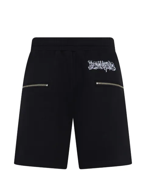 Moschino logo-print zip-pocket shorts Black J03647028