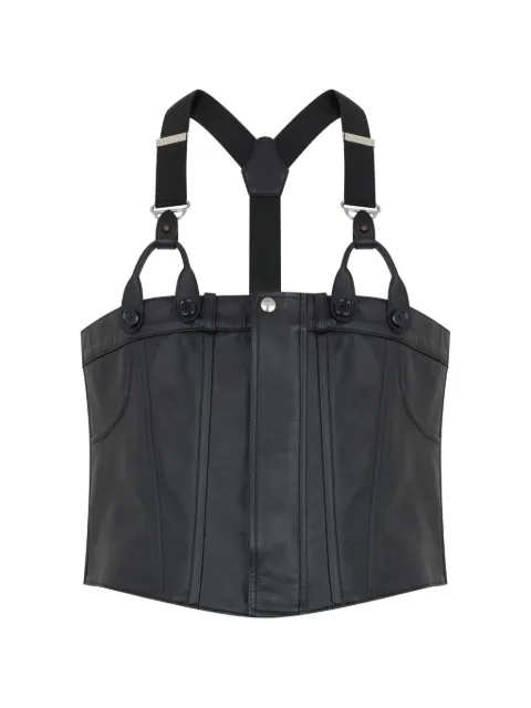 Moschino corset-style leather jacket Black A37065270