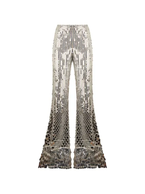 Alberta Ferretti sequin-embellished flared trousers Silver A03231646
