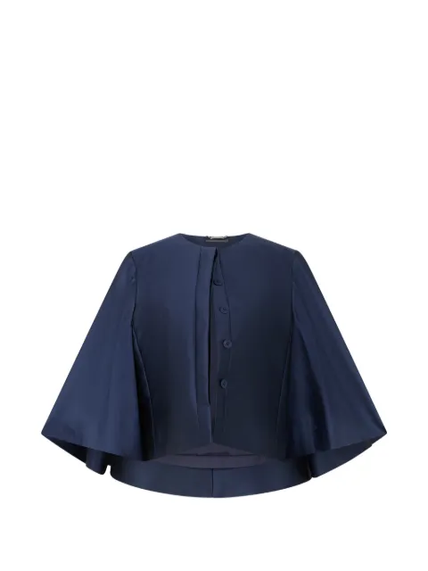 Alberta Ferretti wide-sleeve cropped cape Blue V05141620
