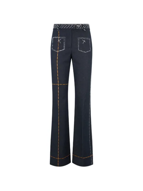 Moschino contrast-stitch flared jeans Blue A03185521