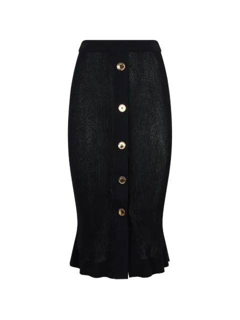 Moschino button-up ribbed maxi skirt Black A01825506
