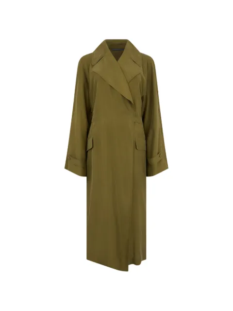 Alberta Ferretti silk wrap trench coat Green A04080118