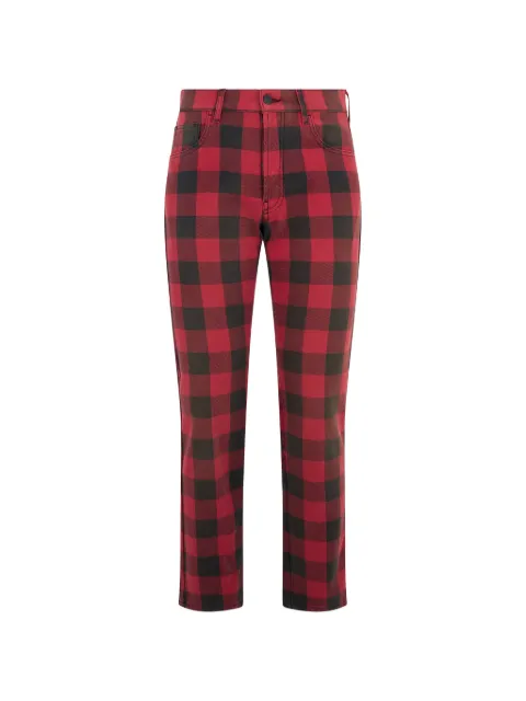 Moschino plaid-pattern tapered jeans Red A03237019
