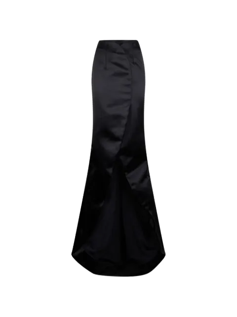 Moschino satin-finish flared maxi skirt Black A01095435