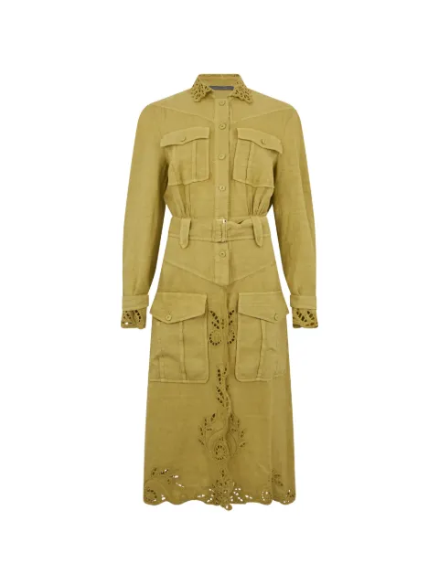 Alberta Ferretti broderie-anglaise belted mini dress Green A04051629