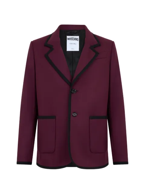 Moschino contrast-trim notched-collar blazer Red A05137010