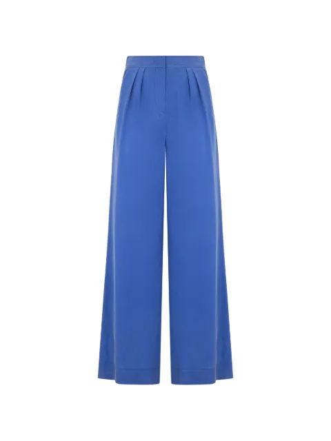 Alberta Ferretti silk pleated high-waisted trousers Blue A03140118