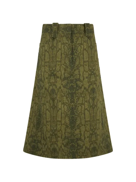 Alberta Ferretti snake-print A-line skirt Green A01051633