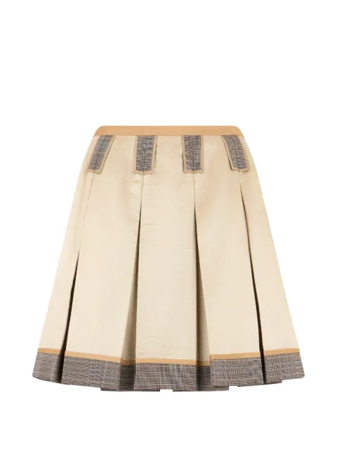 Moschino contrasting-trim pleated short skirt Neutrals A01145546