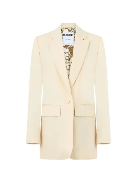 Moschino virgin wool single-breasted blazer Neutrals J05325518