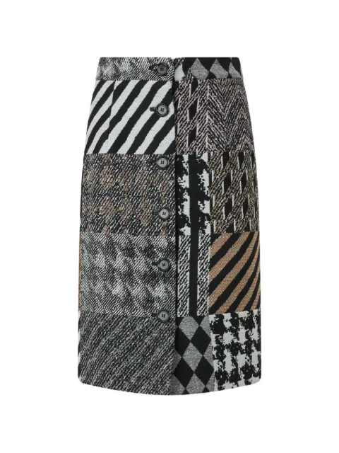 Moschino patchwork button-front midi skirt Black A01135552
