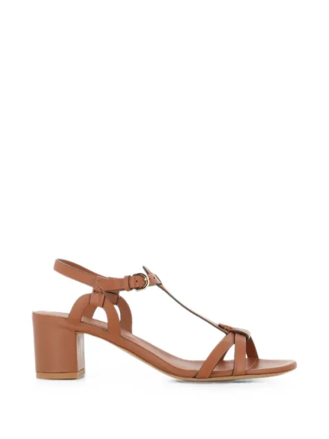 Del Carlo Betty T-bar block-heel sandals Brown 12122