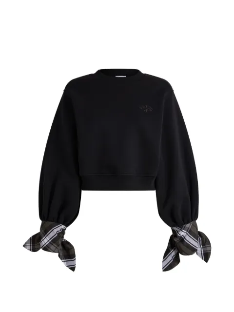 Patou cropped tie-sleeve sweatshirt Black JE2639995999B