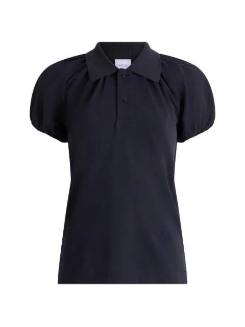 Patou puff-sleeve organic-cotton polo shirt Blue JE2699975698N