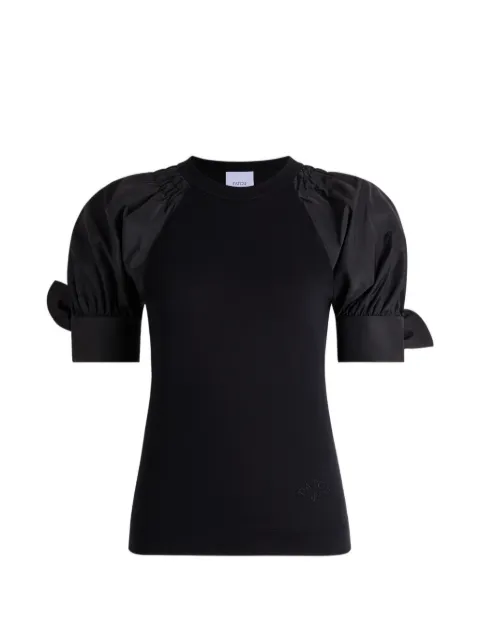 Patou tie-puff-sleeve T-shirt Black JE2579999999B