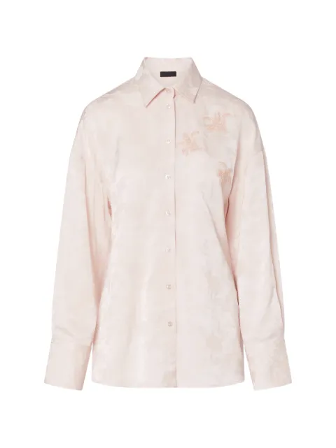 LIU JO jacquard shirt with jewel embroidery Neutrals PF6061TS96A