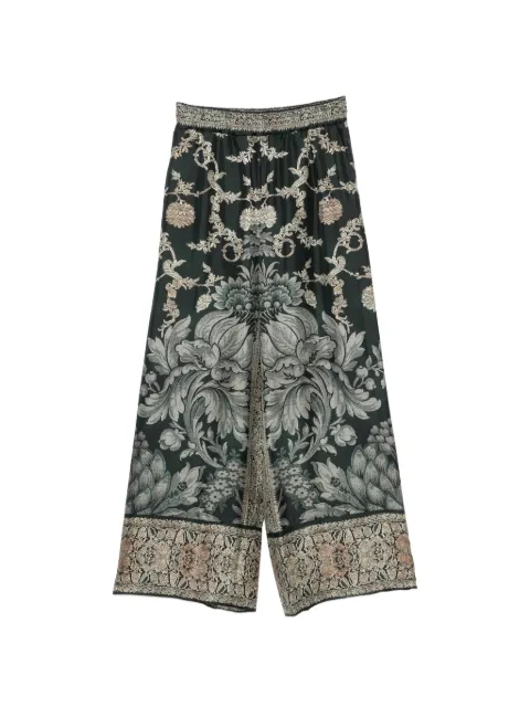 Pierre-Louis Mascia baroque-print wide-leg pants Black ALOESPT12450
