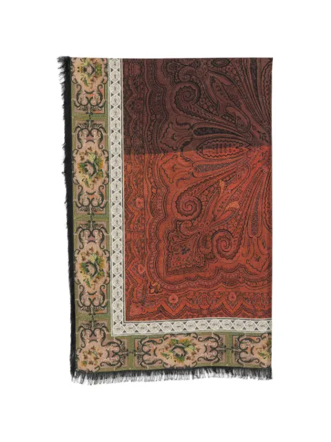 Pierre-Louis Mascia paisley-print fringed scarf Brown ALOEUWSW135X195S4