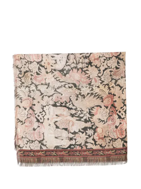Pierre-Louis Mascia jacquard-woven fringed scarf Black ALOEUWSW135X195S4