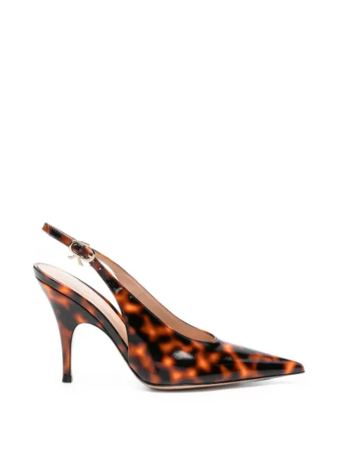 Gianvito Rossi Sofia Sling tortoiseshell-effect slingback pumps Brown G9560595RICNUI