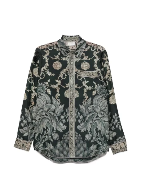 Pierre-Louis Mascia floral-print silk shirt Black ALOESCML10642
