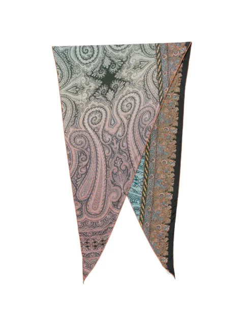 Pierre-Louis Mascia paisley-print triangular scarf Grey ALOEUWSW065X120LMF