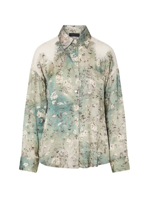 LIU JO printed satin shirt Green PF6050TS061L9389