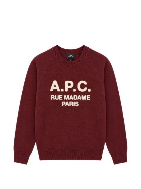 A.P.C. logo sweater Red WVAXUF23501
