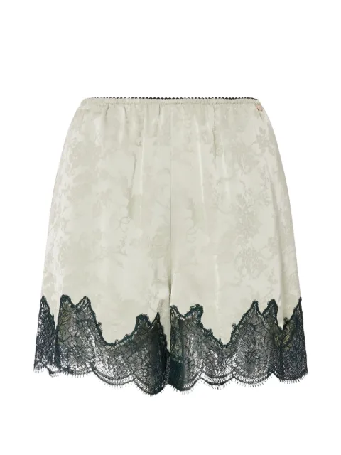 LIU JO jacquard shorts with lace details Green PF6037TS96AX0799