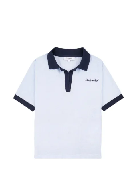 Sporty & Rich logo-embroidered terry polo shirt Blue TO04275326BL143