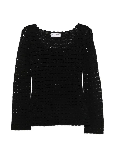Dolce & Gabbana Pre-Owned 2000s crochet-knit sweater Black DG480BXF